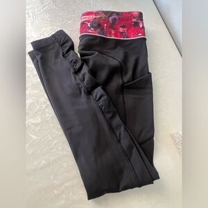 LULULEMON Black Floral Leggings Women's size 8